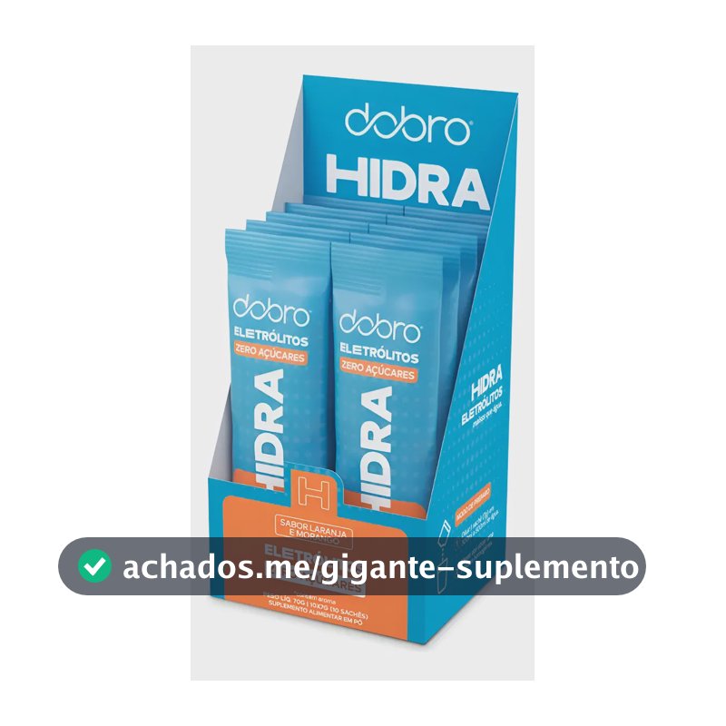 Suplemento em pó Dobro Hidra Eletrolitos Caixa com 10 sabor Laranja e Morango x 70g 10 un