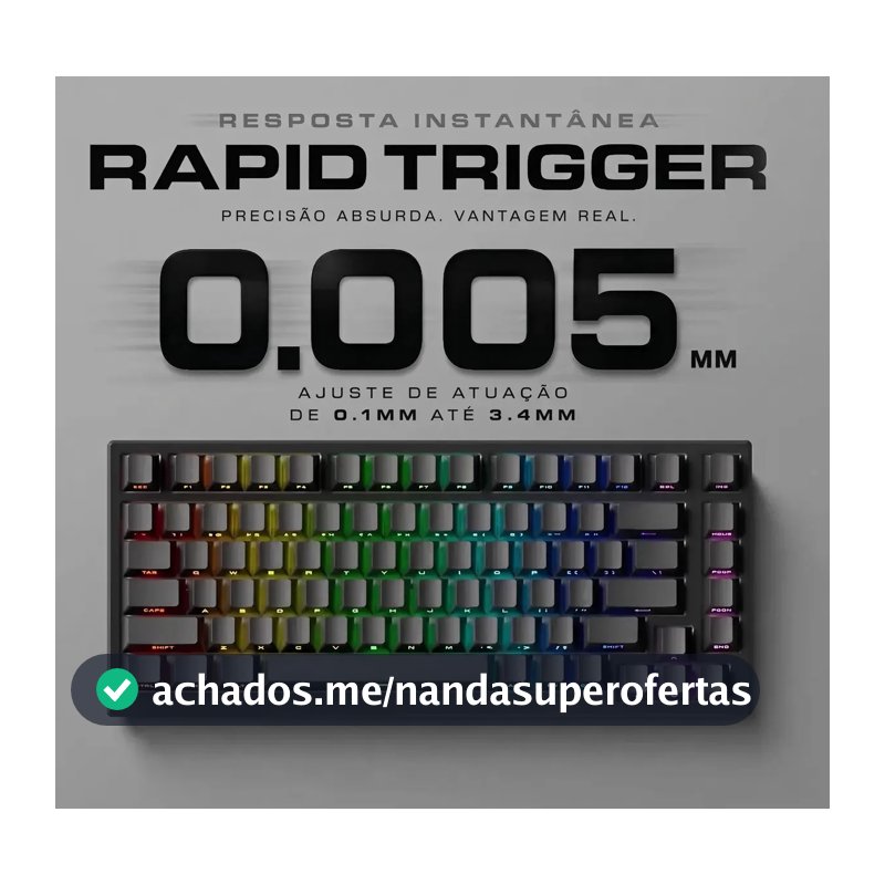 Akko Tac75 He Teclado Magnético Socd Rapid Trigger 75% Rgb Cor De Teclado Preto Idioma Inglês Internacional