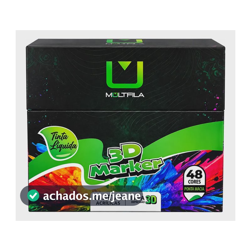 Caneta Acrílica Multfila 3d Marker - 48 Unidades 48 Cores