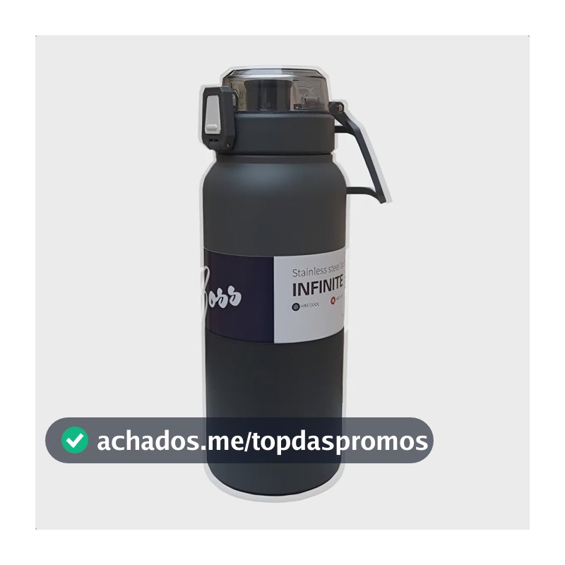 Garrafa Isotérmica Inox Vácuo Premium Antivazamento 1 Litro Chumbo
