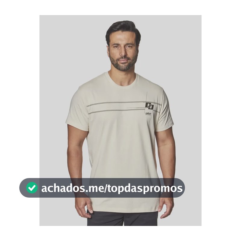 Camiseta Colcci Masculino 350112369 Bege Taupe Logo M Estampa Localizada
