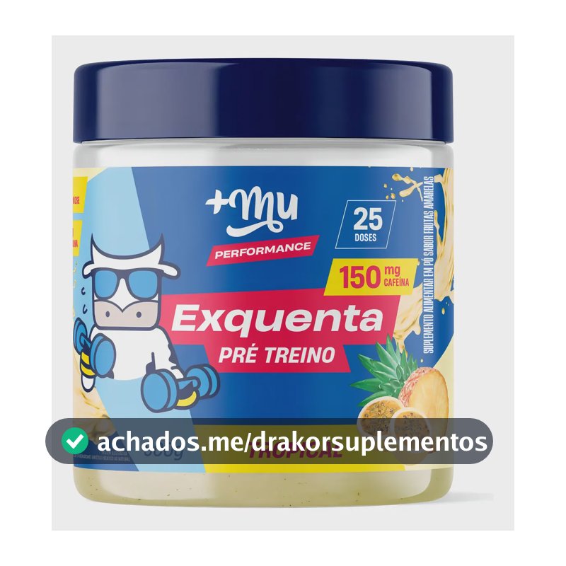 Suplemento em pó +Mu Performance Pré treino Exquenta sabor Abacaxi e Maracujá x 500g