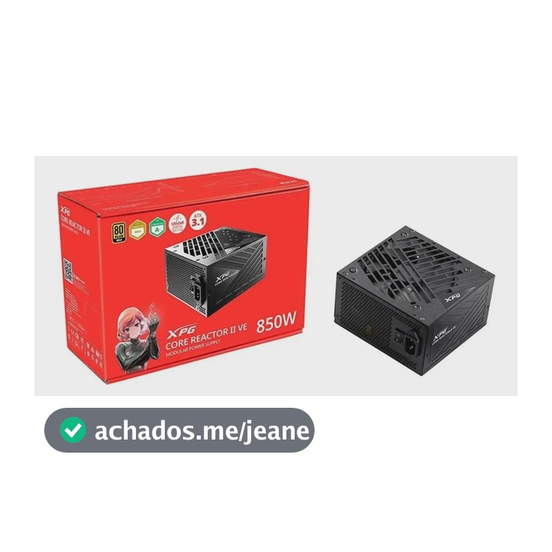Fonte XPG Core Reactor II VE, 850W, 80 Plus Gold, ATX 3.1 PCIe 5.1, Full Modular, PFC Ativo