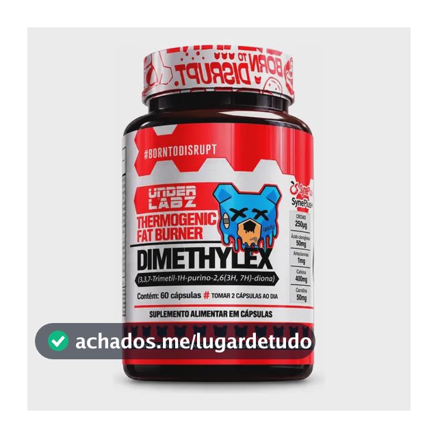 Under Labz Termogênico Cafeína Dimethylex Cápsula Sem Sabor
