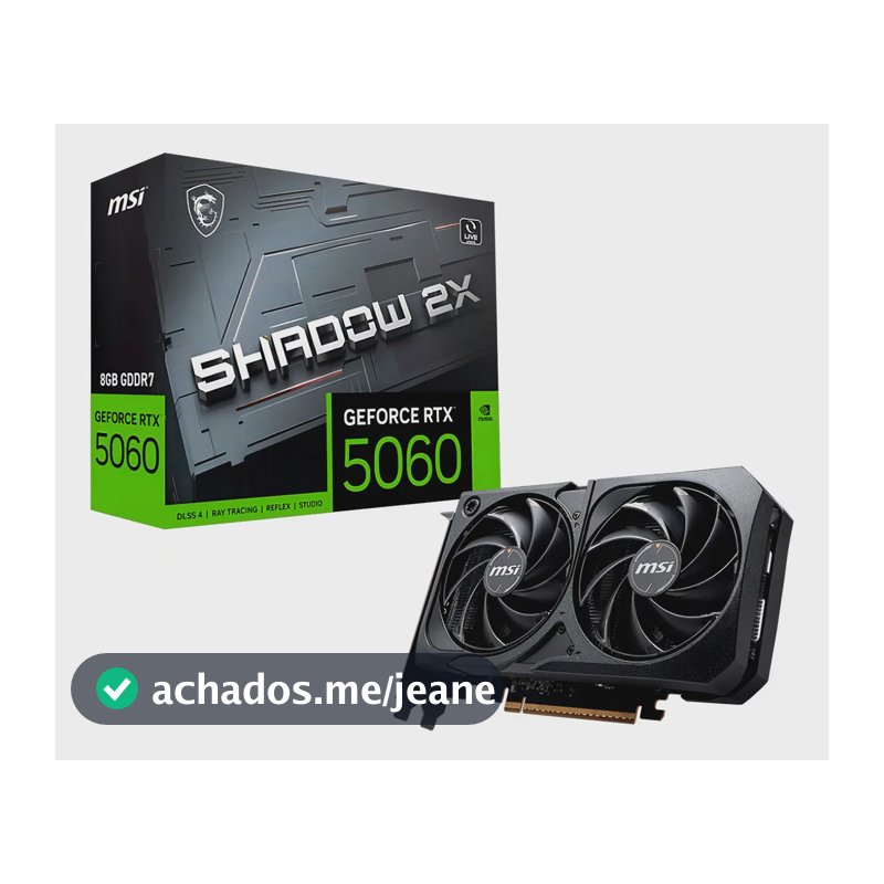 Placa De Vídeo Nvidia Msi Geforce 5060 8gb shadow 2x oc Edition