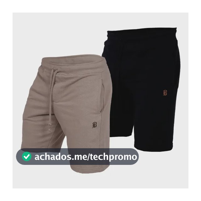 Kit 2 Bermudas De Moletom Academia  Masculino Treino 2 Cores
