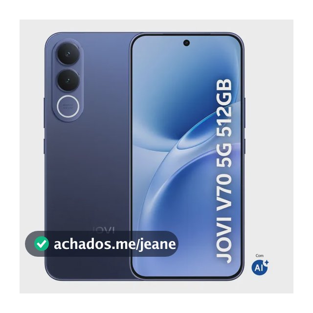 Smartphone JOVI V70 5G Câmera 200MP 512GB de Memória 8GB + 8GB RAM Expansível Bateria de 7000mAh, Processador Octa-Core - Azul Safira