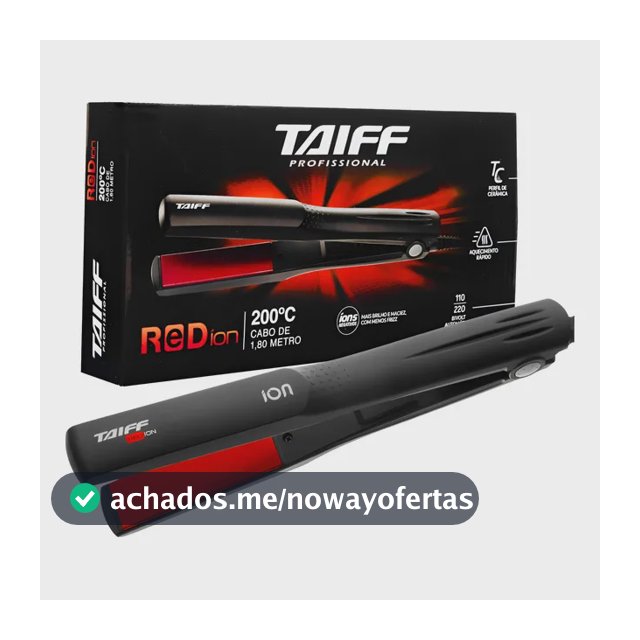 Chapinha Taiff Red Ion Profissional 200° Bivolt  Preto 127/220v