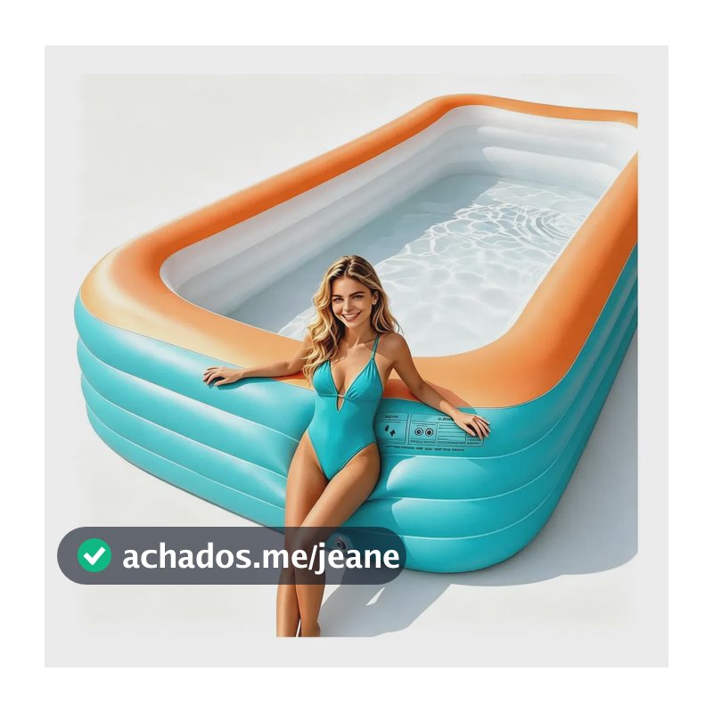Piscina Inflável Extra Grande 4 Camadas Reforçada Mais Alta Laranja E Azul