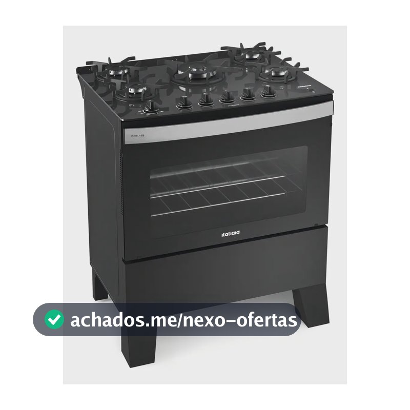 Fogão De Piso Itatiaia 5 Bocas Tc Itaglass Plus Cor Preto