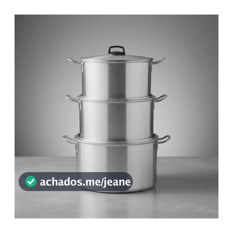 Kit Jogo Caçarola Restaurante Feijoada 28/30/32 G Reforçado Cinza