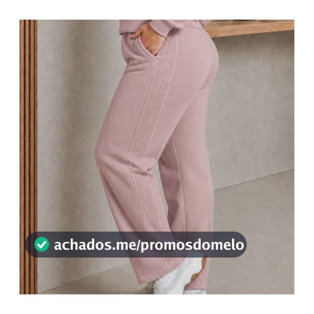 Calça Moletom Feminina Forrada Quentinha Style Box C/ Bolso Rosa Blush Calça De Frio Durável E Resistente Com Bolsos G
