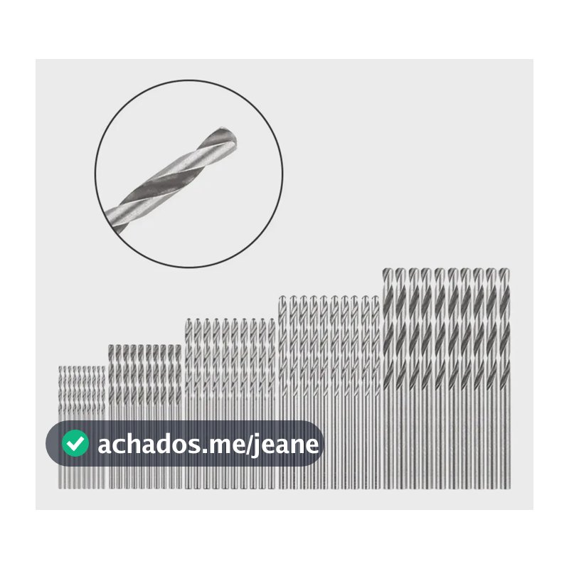 Kit Jogo 50 Brocas De Titânio Hss 1mm 1,5mm 2mm 2,5mm 3mm