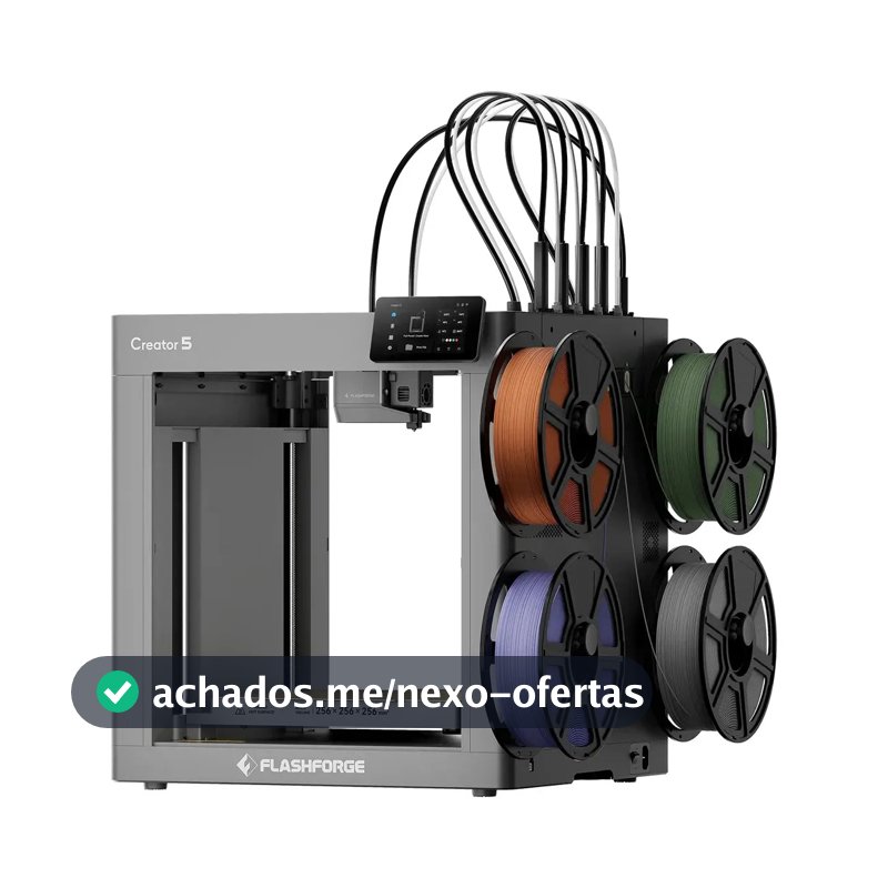 Impressora 3d Flashforge Creator 5 Com Tecnologias De Impressão Fdm E Fff 220v Cinza