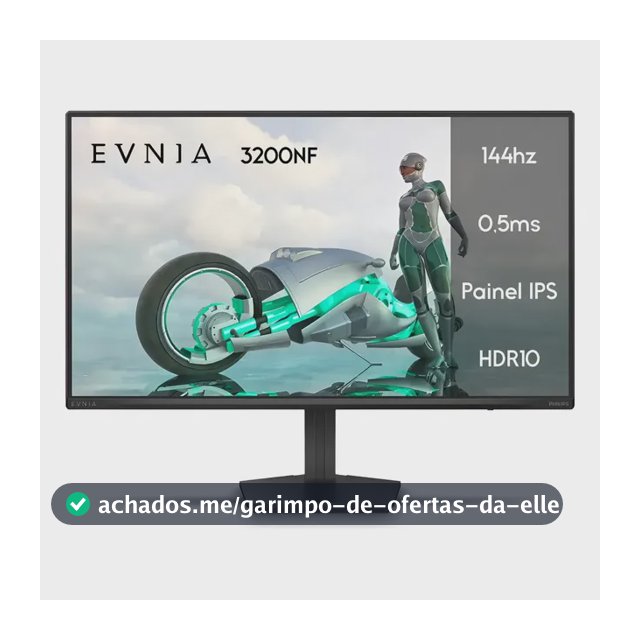 Monitor Gamer Phillips 24 Evnia Ips 144hz 0.5ms Wide Fullhd Preto 127/220v