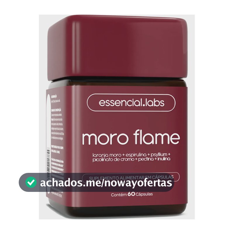 Moro Flame - Fórmula Avançada Contendo Morosil + Spirulina + Picolinato De Cromo + Psyllium + Inulina + Pectina Cítrica - 60 Cápsulas Sem Sabor