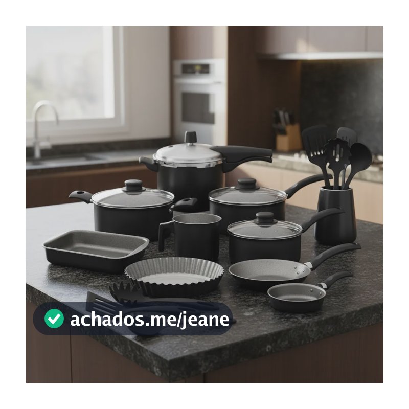 Tramontina 13 Peças Turim Preto Cozinha Conjunto Panelas Preto