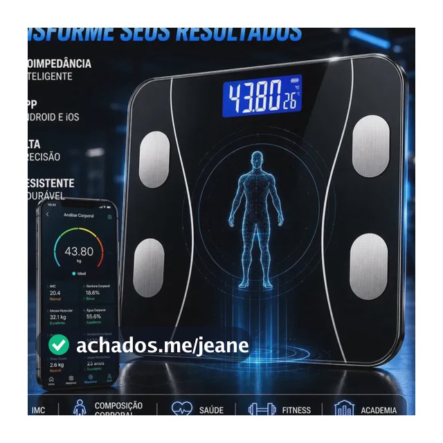 Balança Digital Bioimpedância Smart Bluetooth Inteligente IMC Saúde Peso App Android Academia Banheiro Alta Precisão Megalodonte