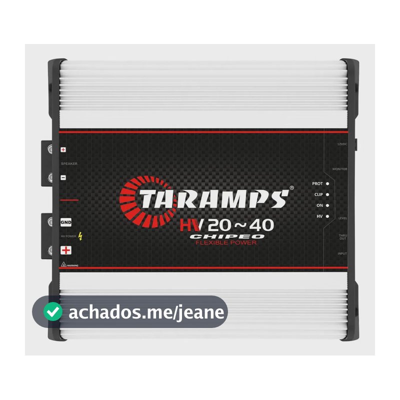 Módulo Amplificador Taramps HV 20-40 CHIPEO 40000W 1 Canal p/ Som Automotivo
