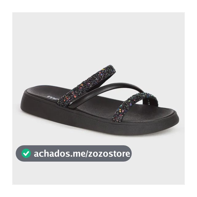 Sandalia Papete Moleca Feminina Tiras Strass Macia Original