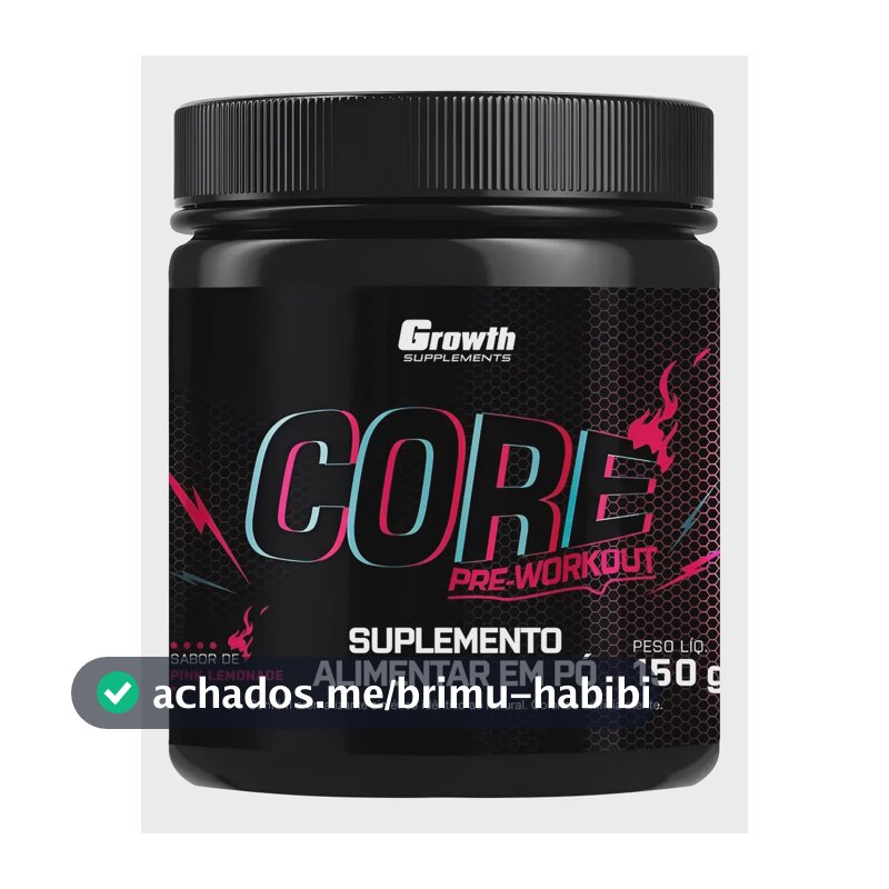 Pré Treino Core 150g Growth Supplements Limonada Rosa