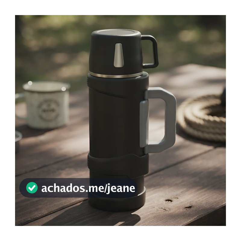 Garrafa Térmica Ntk Isomax 1,2l Inox Café Chá Quente E Frio Preto