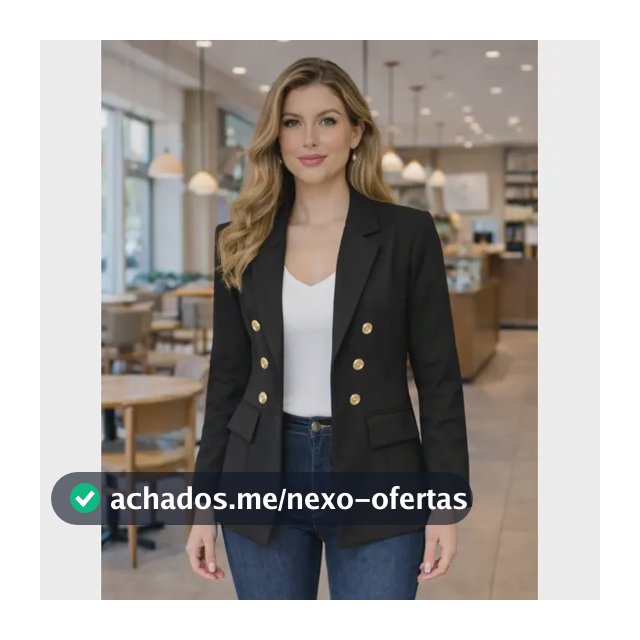 Blazer Feminino Alfaiataria Terninho Social Com Botões