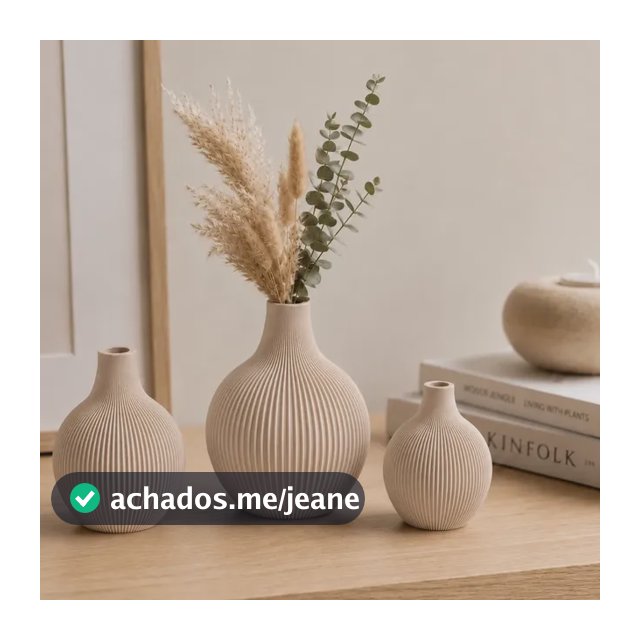 Kit 3 Vasos Decorativos Modernos Redondo Minimalista Difusor Bege