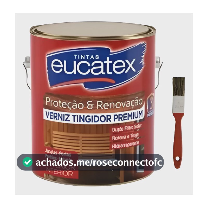 Verniz Eucatex Marítimo 225ml Pequeno Escolha Cor + Trincha Natural Brilhante