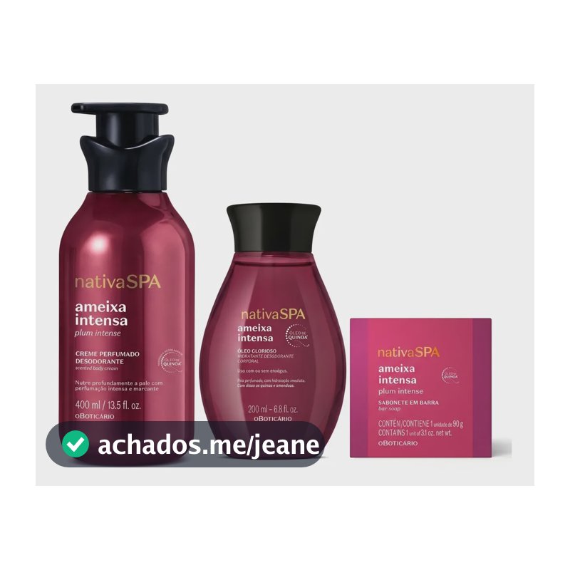 Combo Nativa Spa Ameixa Intensa: Creme + Óleo + Sabonete