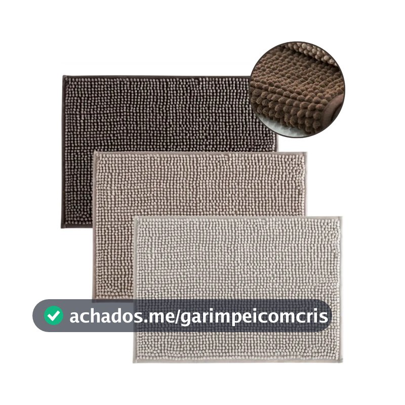 Kit 3 Tapetes De Banheiro Microfibra Bolinha Antiderrepante Cor Sortido