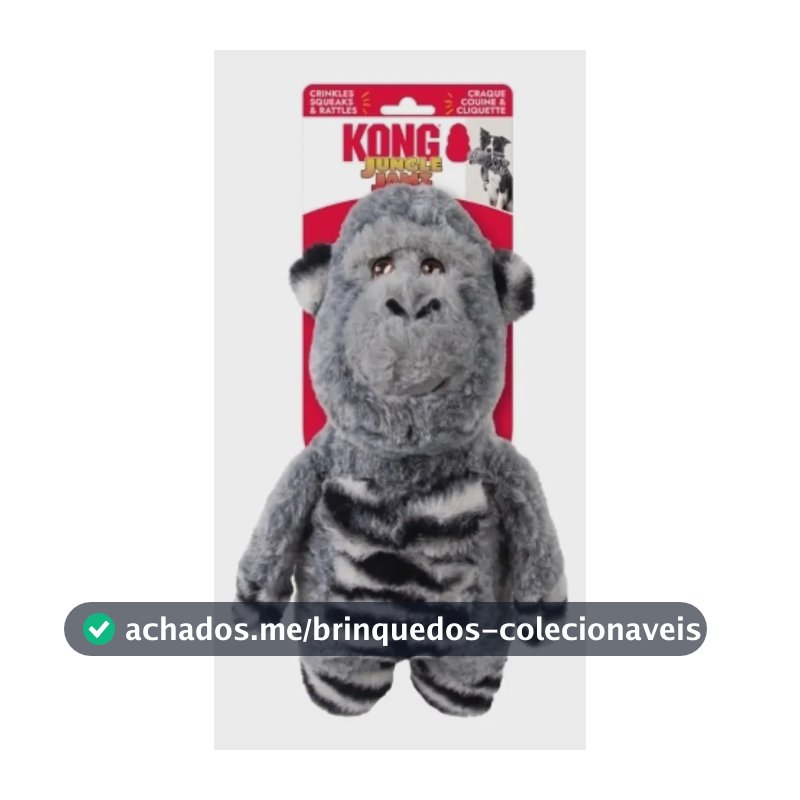 Pelúcia Gorila Cinza Kong Jungle Jamz com Som para Cachorros Tamanho M/G Macaco
