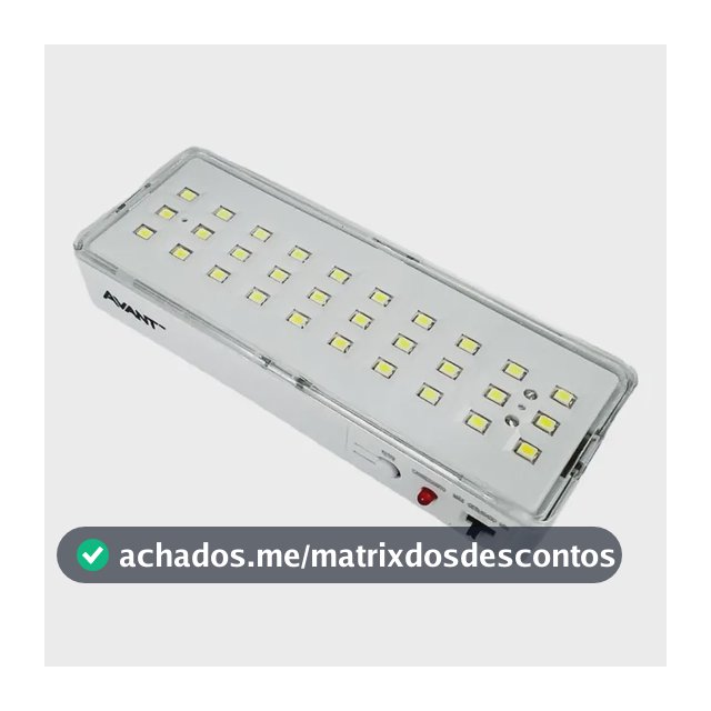 Luminária Emergência Led Barra 1w Avant 30 Leds Branco Frio