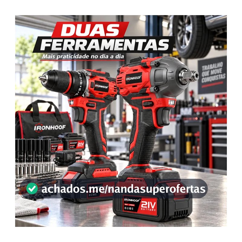 Kit Furadeira Parafusadeira Chave De Impacto Brushless