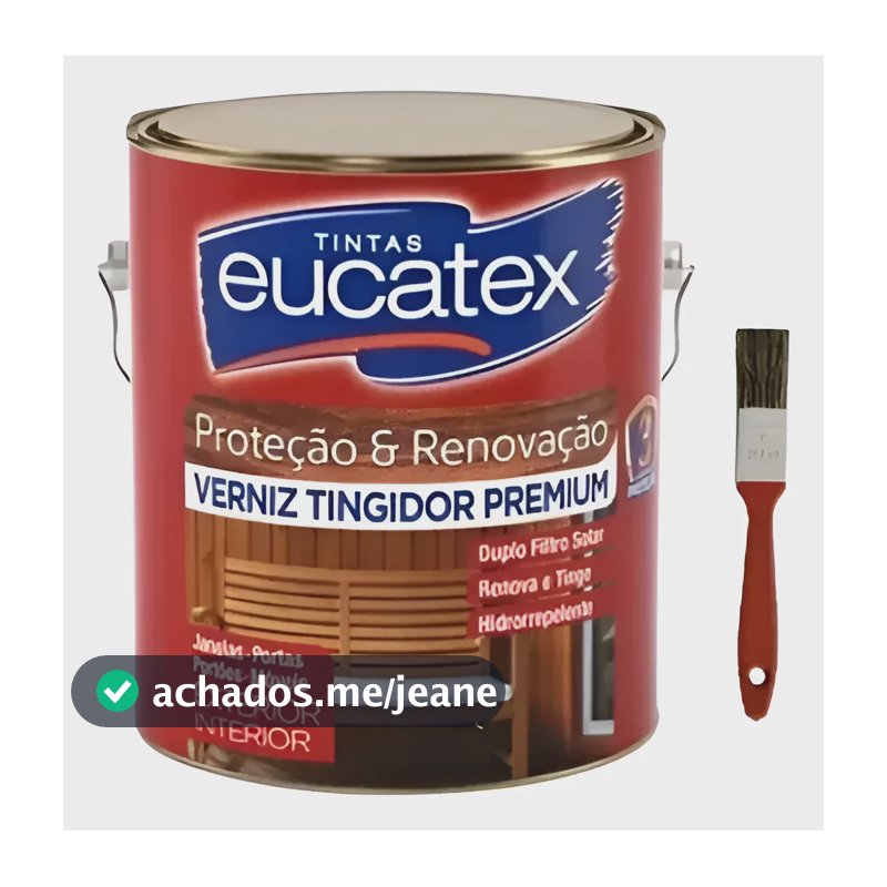 Verniz Eucatex Marítimo 225ml Pequeno Escolha Cor + Trincha Natural Brilhante