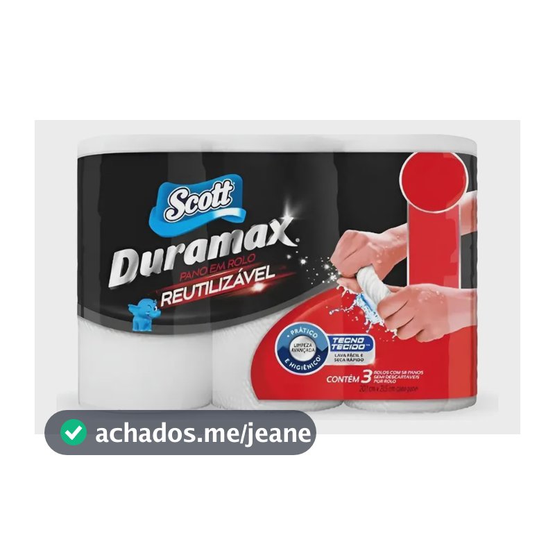 Kit 3 Pano Reutilizável Multiuso Scott Duramax Com 174 Panos