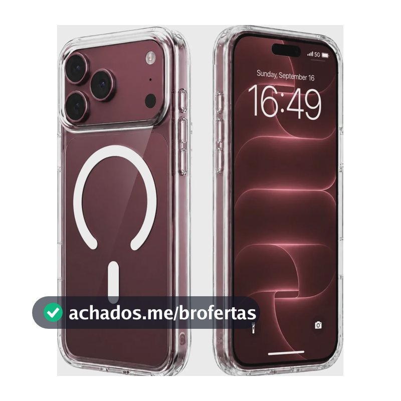 Capa Capinha Magnética Proteção Compatível Com iPhone Transparente iPhone 18 Pro Max