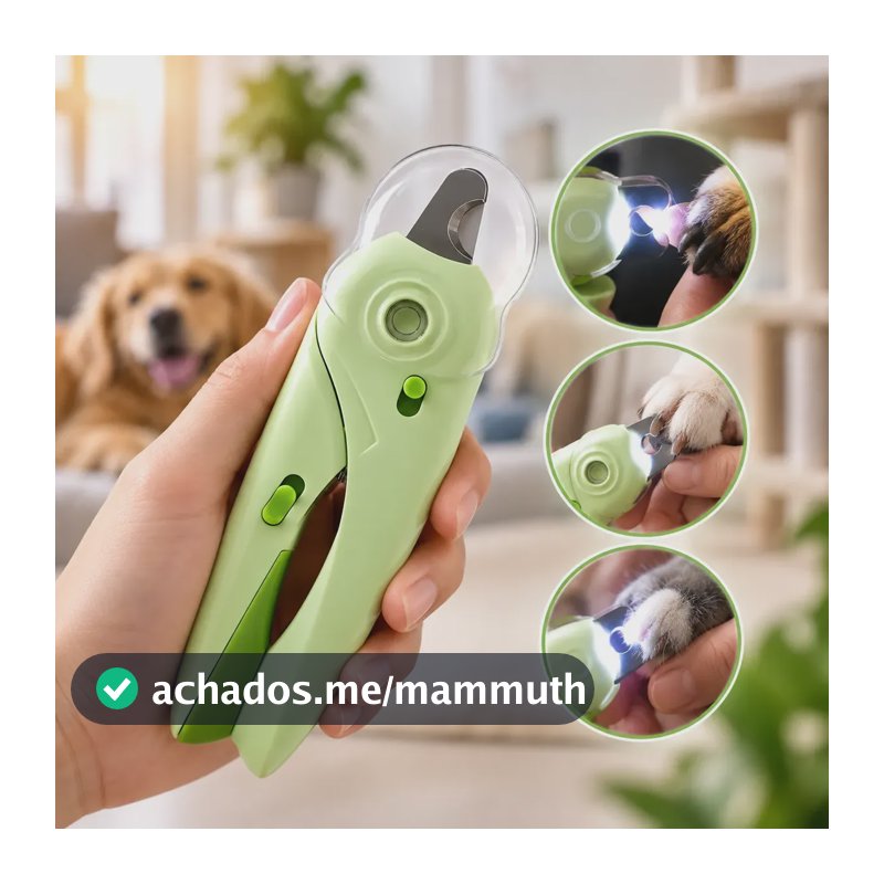 Cortador Unha Pet Cães Gatos Led Alicate Aparador Luz Seguro Verde-claro / Gato Precisão Portátil Cortador Higiene Led Filhote Pequeno Médio Grande / Led Doméstico Cachorro Precisão Lixa