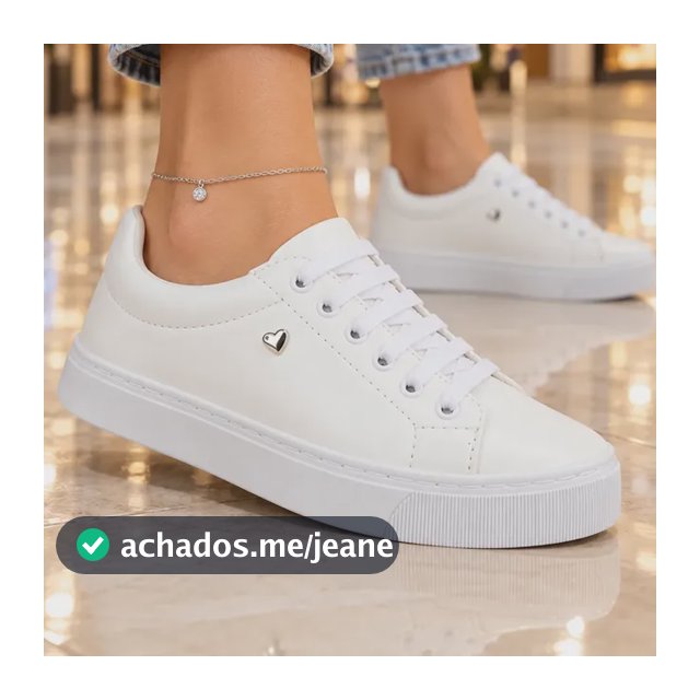 Tenis Branco Feminino Casual Academia Bordado Confortável