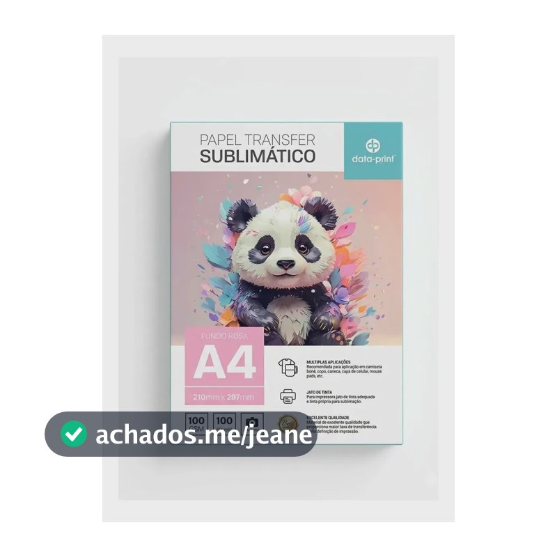 Papel Transfer Sublimático Data Print A4 100g 100 Folhas