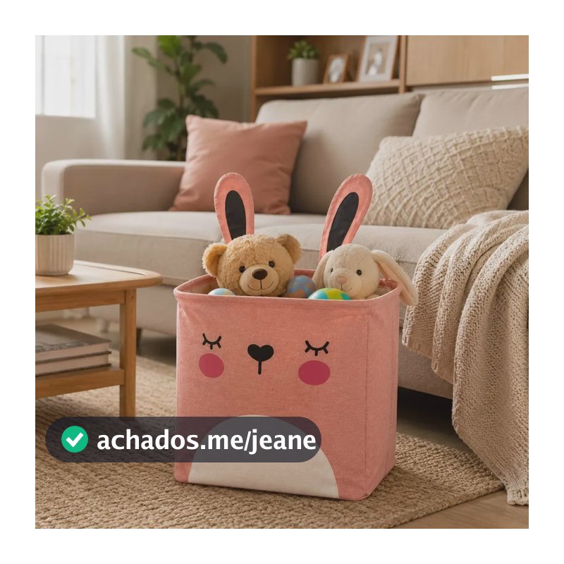 Cesto Organizador Infantil B-max Dobrável Resistente Rosa