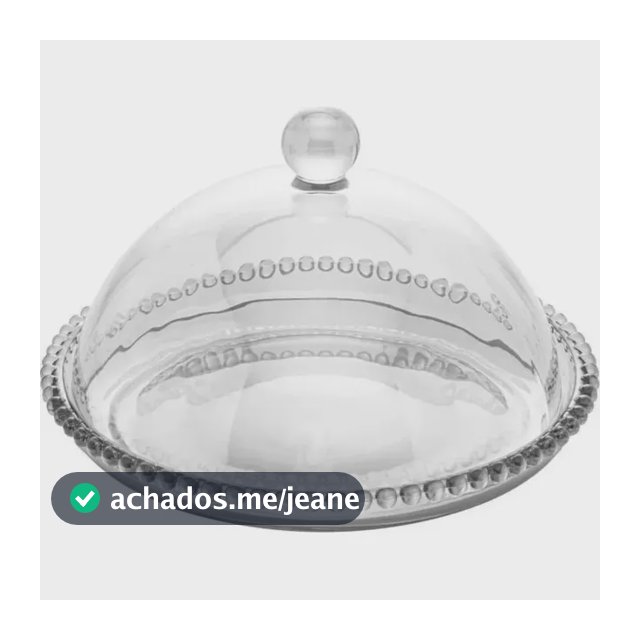 Queijeira De Vidro Com Tampa Cristal Porta Queijo Redonda