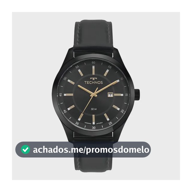 Relógio Technos 2115NAX/0P Masculino Pulseira Couro Preto 50m