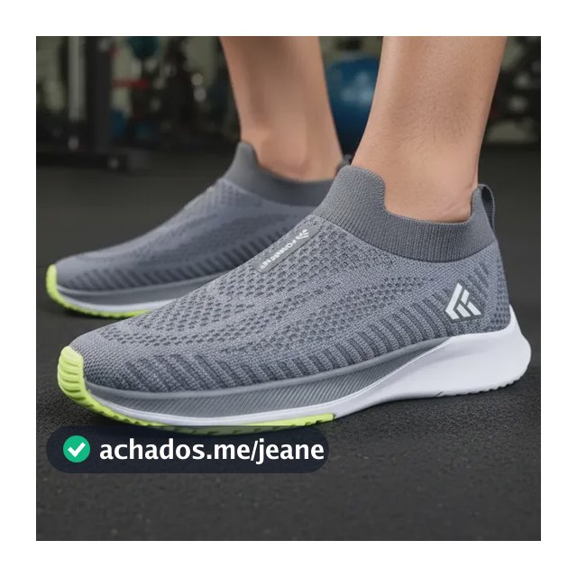 Tênis Masculino Meia S/ Cadarço Slip On Fácil Calça Academia