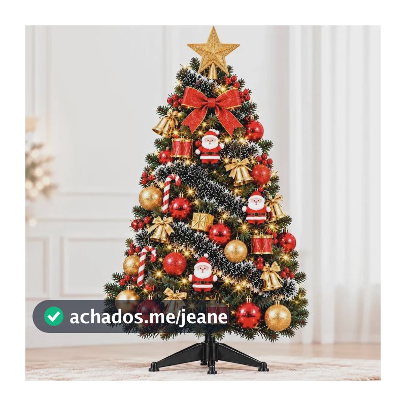 Arvore De Natal 90cm Árvore Pequena 43enfeites 90galhos Luxo Verde-escuro