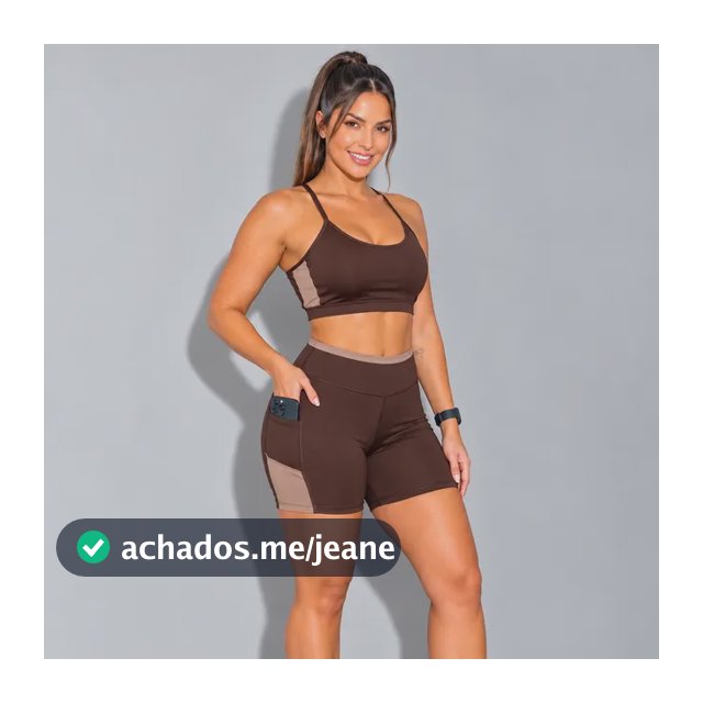 Conjunto Academia Top E Short Com Bolso Zero Transparência