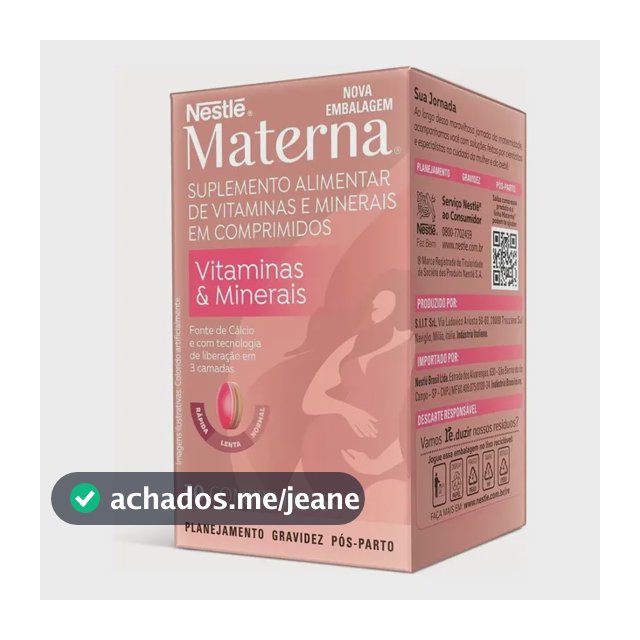 Suplemento em comprimidos Nestlé Gestantes Polivitamínico Materna Sem sabor de 30 un