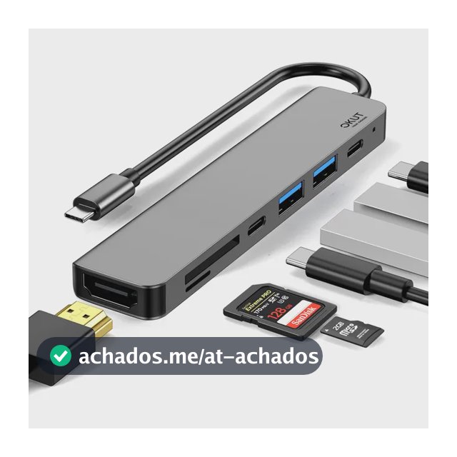 Okut Hub Usb C Hdmi Sd Extensor Tipo C Adaptador Macbook 3.0 Cinza-escuro