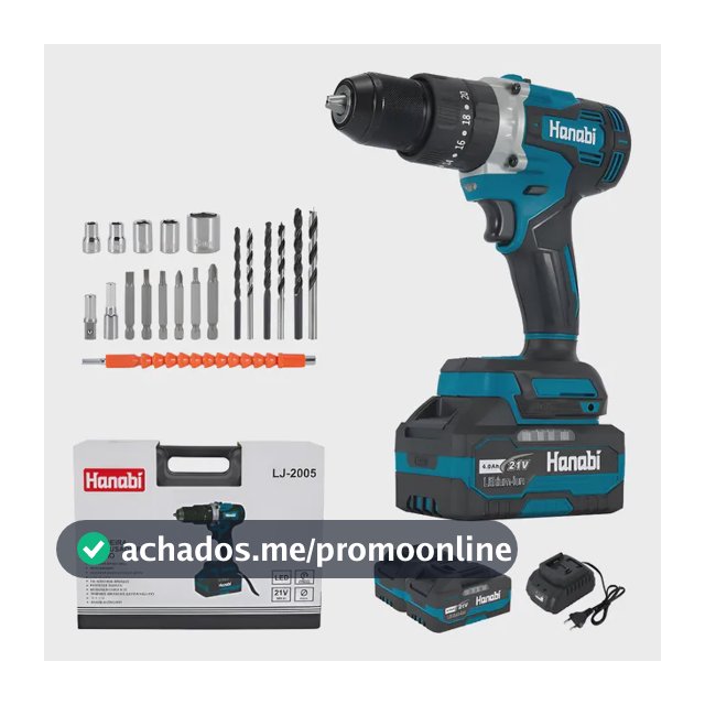 Parafusadeira Furadeira Impacto A Bateria 13mm Brushless 21v Azul-petróleo