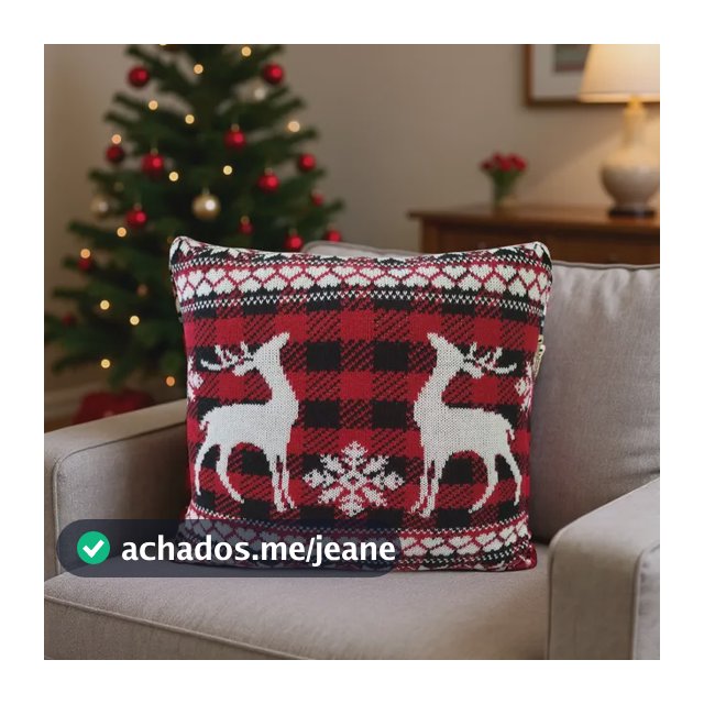 Capa Almofada Natalina Tricô Decorativa Sofá Poltrona Natal